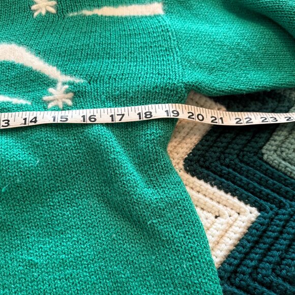 Vintage 80s 90s Lucia Nordic Winter Snowflake Sweater Green Size M Christmas - Picture 8 of 10